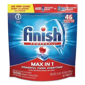FINISH® Powerball Max In 1 Dishwasher Tabs, Original Scent, 46-pack, 4 Packs-carton freeshipping - TVN Wholesale
